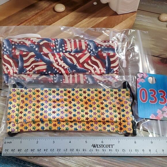 # 33 Stars & Stripes Eagles & Rainbow Stars Adult Face Masks - Picture 1 of 1